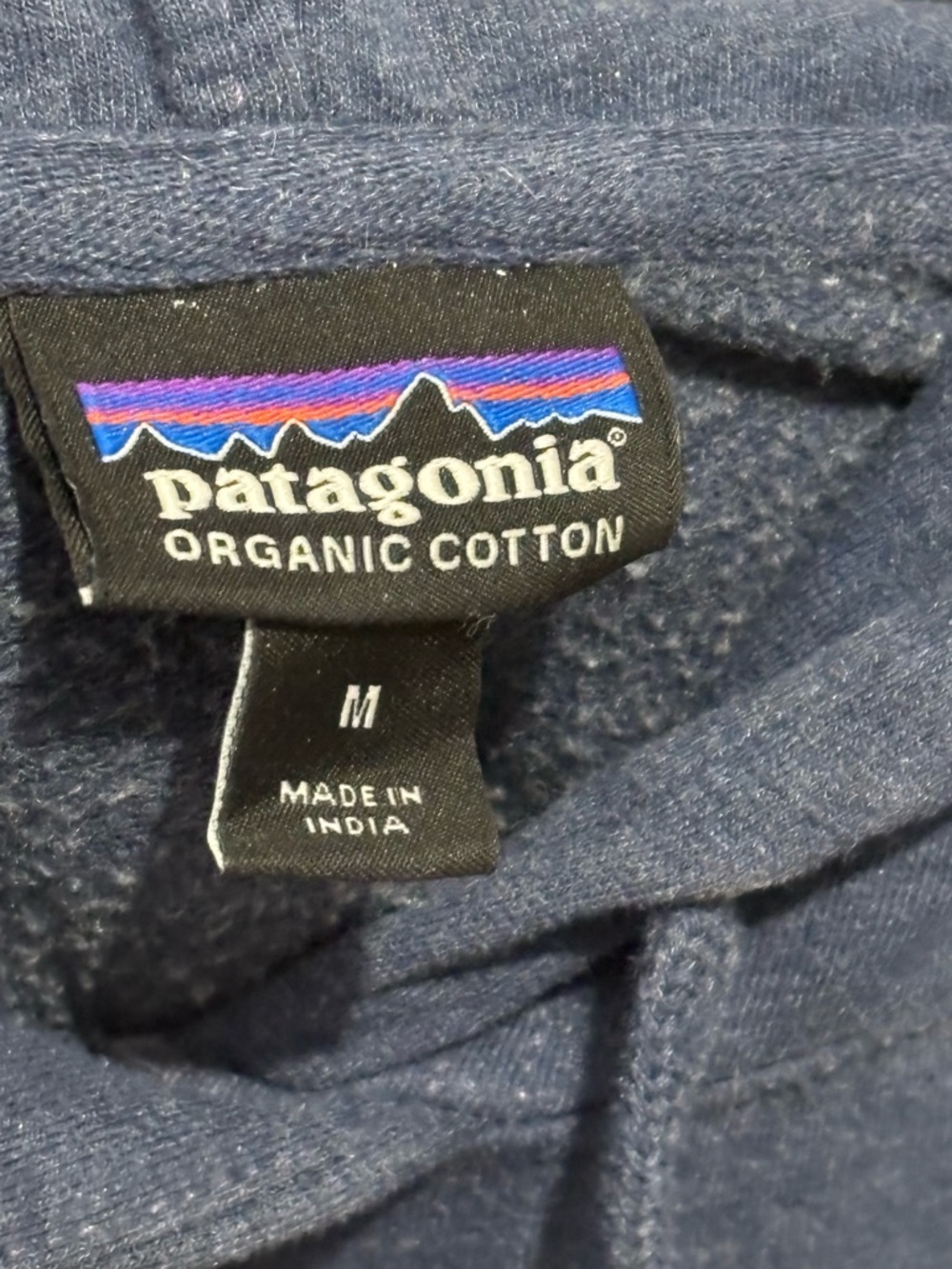 Patagonia Blue Long Sleeve Hooded Pullover Shirt Size Med Lavender Bike Graphic - Picture 13 of 16